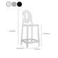 Industrial Backrest Armless Counter High Stool Plastic Bar Stool with 4 Legs