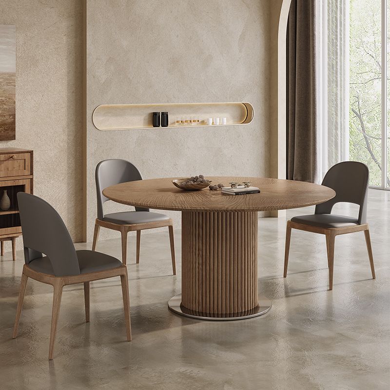 Contemporary Pedestal Dining Table Wood Dinner Table for Home Clearhalo 'Dining Tables & Seating' 'Dining Tables' 'dining_table' 'furn' 'furn_dining_table' 'Furniture' 'Kitchen & Dining Furniture' 1200x1200_6ff49a5e-9545-4d81-b368-fcb985060b79