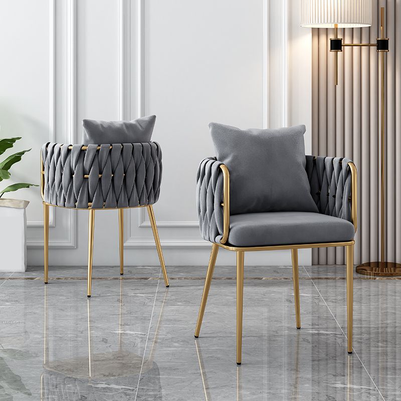 Glam Style Upholstered Barrel Back Chairs Linen Fabric Dining Chairs for Home Use Clearhalo ' kitchen&dining_furn' 'Dining Chairs' 'Dining Tables & Seating' 'dining_chair' 'furn' 'furn_dining_chair' 'Furniture' 'furniture_dining_chair' 'Kitchen & Dining Furniture' 'kitchen' 1200x1200_6ff4e265-6ec9-4ab8-917d-f7634232c188