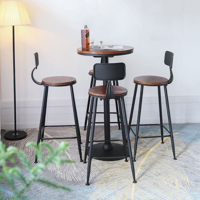 Industrial Solid Wood Bar Table Set 1/2/5 Pieces Fixed Bistro Set for Home Use Clearhalo 'Bar Furniture' 'furn' 'furn_home_bar_bar_sets' 'Furniture' 'Home Bars & Bar Sets' 'home_bar_bar_sets' 'Kitchen & Dining Furniture' 1200x1200_6ff52f1d-6d59-4a49-958b-5d8cbafb7607