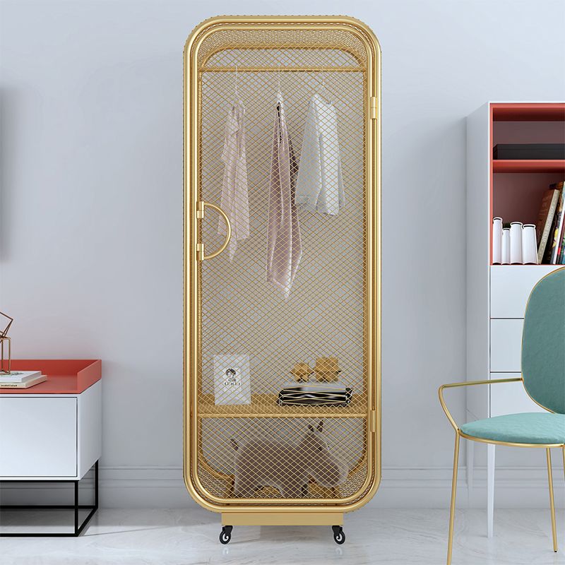 Metal Storage Cabinet Industrial Wardrobe Armoire with Garment Rod Clearhalo 'Armoires & Wardrobes' 'armoires_wardrobes' 'Bedroom Furniture' 'furn' 'furn_armoires_wardrobes' 'Furniture' 1200x1200_6ff6a8c1-9975-489f-bff2-c526b180cd39