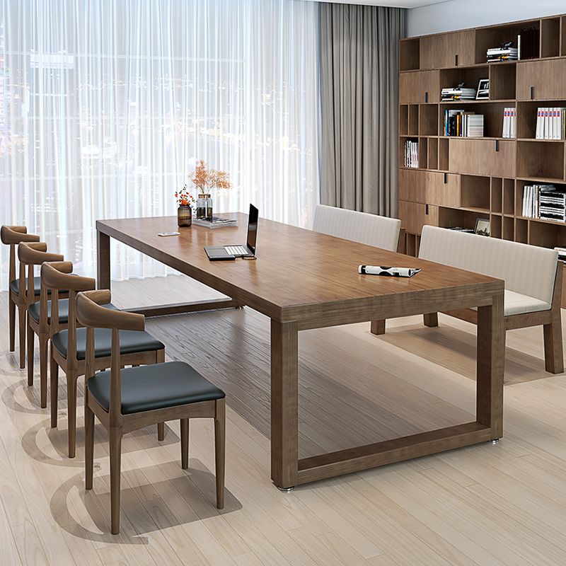 29.53 "Tall Rectangular Office Desk Modern Solid Wood Writing Desk