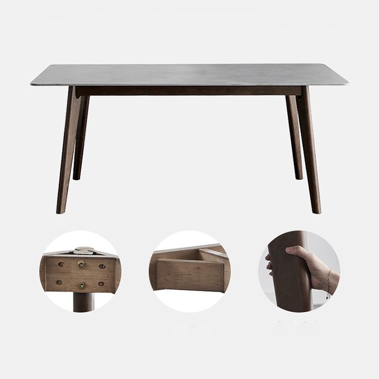 Standard Sintered Stone Dining Room Set with 4 Black Metallic Legs for Kitchen Furniture Clearhalo 'Dining Room Sets' 'Dining Tables & Seating' 'dining_room_set' 'furn' 'furn_dining_room_set' 'Furniture' 'furniture_dining_room_set' 'Kitchen & Dining Furniture' 'kitchen&dining_furn' 'kitchen' 1200x1200_6ff6f2d1-6f64-4de6-b82c-297038db3d2d