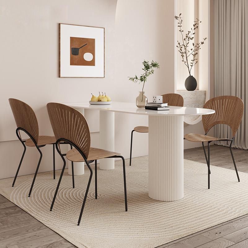 Modern Dining Table Sintered Stone Table with Wood Legs for Home Use Clearhalo 'Dining Tables & Seating' 'Dining Tables' 'dining_table' 'furn' 'furn_dining_table' 'Furniture' 'Kitchen & Dining Furniture' 1200x1200_6ff751fc-70eb-4703-bdae-52b45a7bbf06