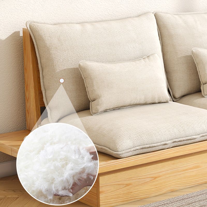 Scandinavische stoffen woonkamer bank losse rug witte zitplaatsen