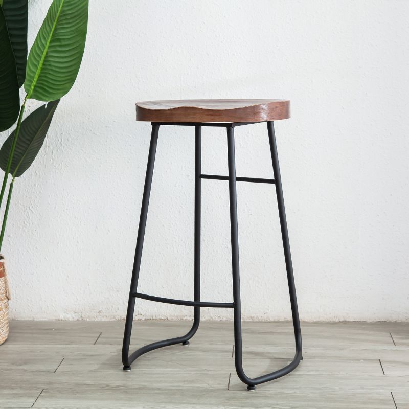 Contemporary Backless Solid Wood Bar Stool Matte Finish Indoor Stool Clearhalo 'Bar Furniture' 'Bar Stools' 'bar_stools' 'furn' 'furn_bar_stools' 'Furniture' 'furniture_bar_stools' 'Kitchen & Dining Furniture' 1200x1200_6ffb8da0-a454-4360-b213-6eec13805a22