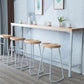 Juego de mesa de pub rectangular moderna de 1/5 piezas, mesa de mostrador de madera con taburetes altos