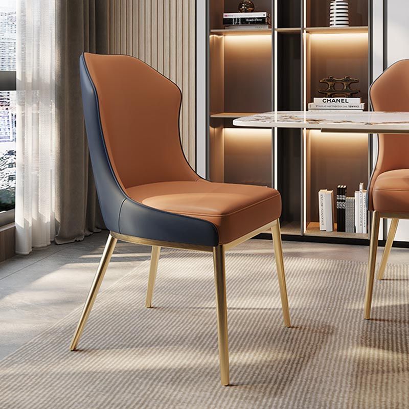 Nordic Glam Style Chair Dining Armless Chairs with Metal Legs for Kitchen Clearhalo 'Dining Chairs' 'Dining Tables & Seating' 'dining_chair' 'furn' 'furn_dining_chair' 'Furniture' 'Kitchen & Dining Furniture' 1200x1200_6ffeacac-0c85-47f1-9aca-4da7898145fb