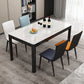 Table de salle à manger rectangulaire en verre de style contemporain avec 4 pieds