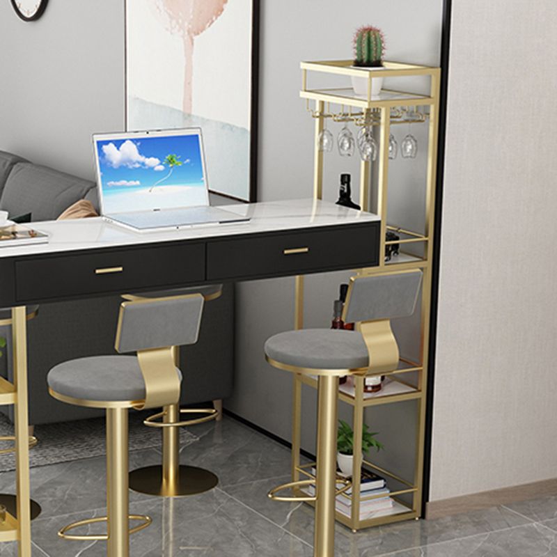 Contemporary Indoor Marble Cocktail Bar Table Storage Sled Bistro Bar Table Clearhalo 'Bar Furniture' 'Bar Tables' 'bar_tables' 'furn' 'furn_bar_tables' 'Furniture' 'furniture_bar_tables' 'Kitchen & Dining Furniture' 'kitchen&dining_furn' 'kitchen' 1200x1200_6ffed922-0303-44c2-a44e-c9cb1b24de7c