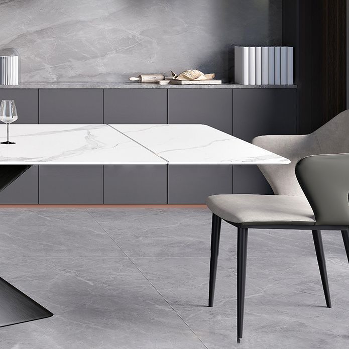 Set da pranzo rettangolare in pietra sinterizzata in stile moderno Set da pranzo da 1/4/5/7 pezzi