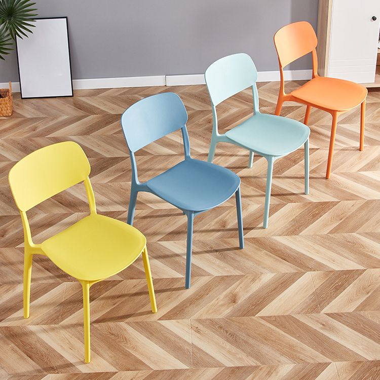 Contemporary Plastic Dining Chair Open Back Dining Side Chair for Kitchen Clearhalo ' kitchen&dining_furn' 'Dining Chairs' 'Dining Tables & Seating' 'dining_chair' 'furn' 'furn_dining_chair' 'Furniture' 'furniture_dining_chair' 'Kitchen & Dining Furniture' 'kitchen' 1200x1200_7000b597-7c4c-4dd6-9ae2-5312fd80476a