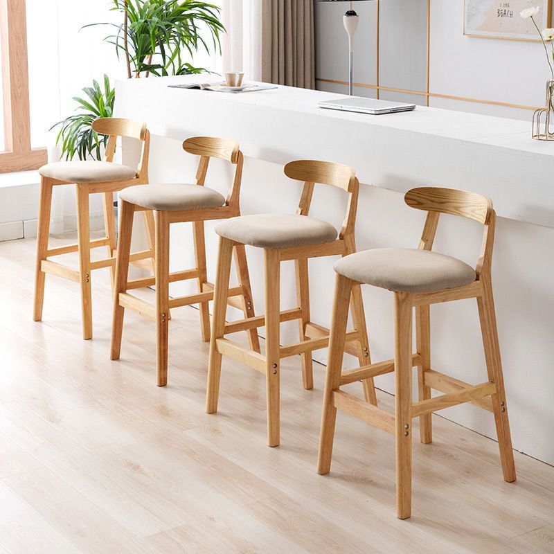 Industrial Armless Backrest Counter Stool Rubber Wood Cafe Bar Stool with Pedal Clearhalo 'Bar Furniture' 'Bar Stools' 'bar_stools' 'furn' 'furn_bar_stools' 'Furniture' 'Kitchen & Dining Furniture' 1200x1200_7000e029-b85f-4130-9575-f0b7f5f8eff9