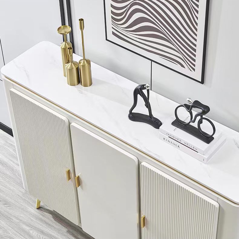 Glam Side Board Faux Marble Sideboard Table with Doors for Dining Room Clearhalo 'buffet_sideboard' 'Buffets & Sideboards' 'furn' 'furn_buffet_sideboard' 'Furniture' 'Kitchen & Dining Furniture' 1200x1200_7003699f-2d6e-4689-bae4-5e6c9bb466fb
