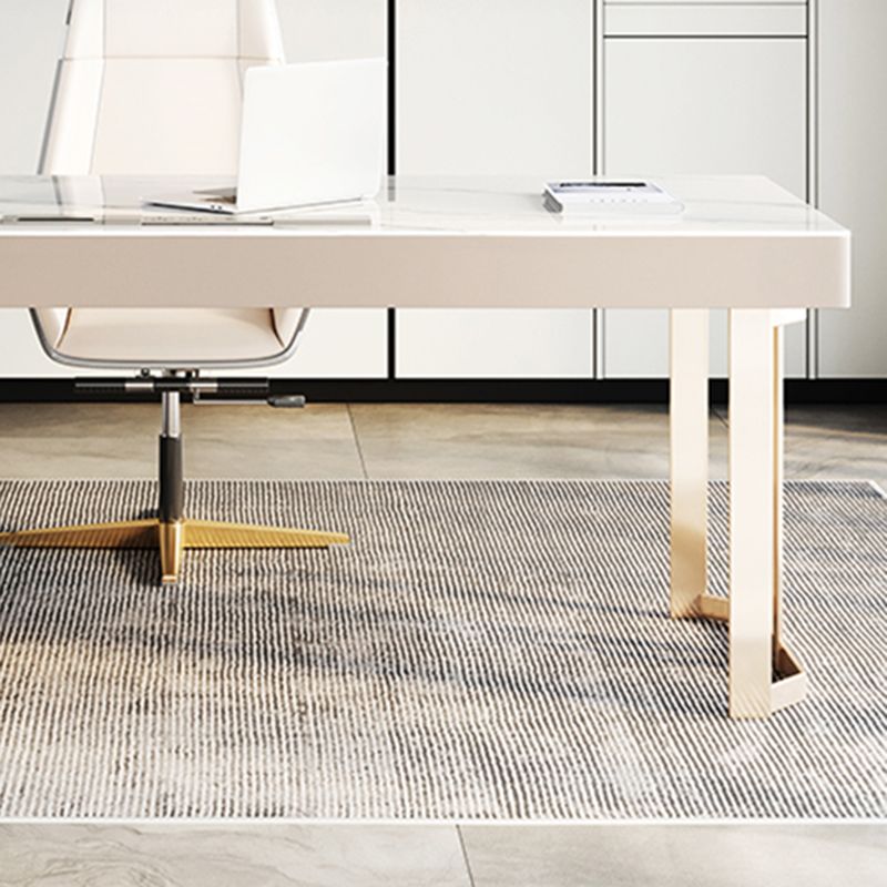 0/6-cassetto scrivania scrivania da ufficio a forma di rettangolare in bianco