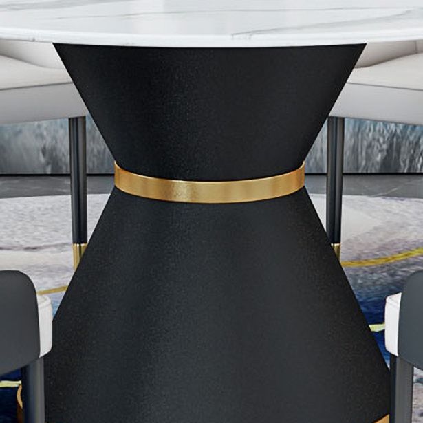 1/2/7/9 Pcs Metal Modern Dining Room Set with Round Table and Pedestal Base Dining Set Clearhalo 'Dining Room Sets' 'Dining Tables & Seating' 'dining_room_set' 'furn' 'furn_dining_room_set' 'Furniture' 'furniture_dining_room_set' 'Kitchen & Dining Furniture' 'kitchen&dining_furn' 'kitchen' 1200x1200_70050fe7-482e-46e8-be53-1f0f393c4cb1