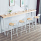 Juego de mesa de pub rectangular moderna de 1/5 piezas, mesa de mostrador de madera con taburetes altos