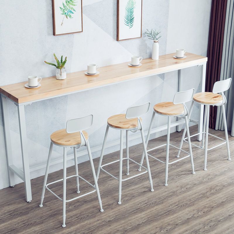 Juego de mesa de pub rectangular moderna de 1/5 piezas, mesa de mostrador de madera con taburetes altos