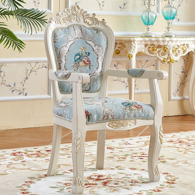 European Style Birch Leather Arm Chair Light Color Solid Back Dining Chair with White Legs Clearhalo ' kitchen&dining_furn' 'Dining Chairs' 'Dining Tables & Seating' 'dining_chair' 'furn' 'furn_dining_chair' 'Furniture' 'furniture_dining_chair' 'Kitchen & Dining Furniture' 'kitchen' 1200x1200_70064498-7948-41c6-94cd-e2cc8f94d96b