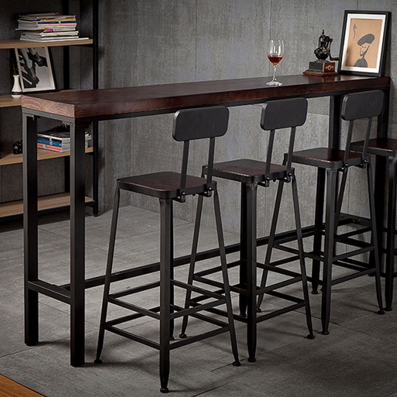 Industrial Brown Counter Stool Leather Square Stool with Black Metal Frame Clearhalo 'Bar Furniture' 'Bar Stools' 'bar_stools' 'furn' 'furn_bar_stools' 'Furniture' 'Kitchen & Dining Furniture' 1200x1200_700903af-9160-4313-a141-c57e4b5e5d1c
