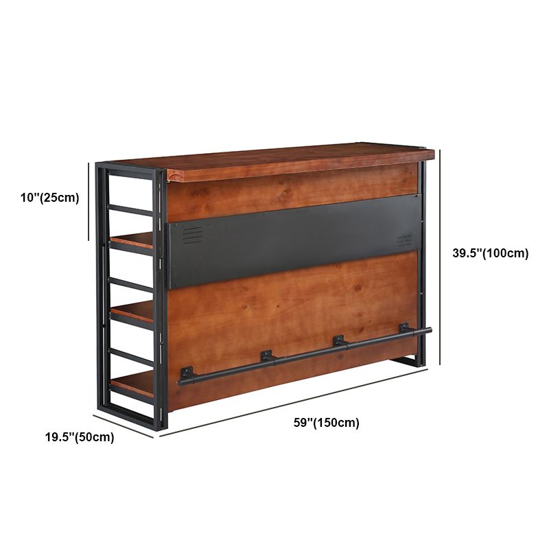 Industrial 1/2/3 Pieces Counter Height Set Rectangle Solid Wood Pub Table Set Clearhalo 'Bar Furniture' 'furn' 'furn_home_bar_bar_sets' 'Furniture' 'Home Bars & Bar Sets' 'home_bar_bar_sets' 'Kitchen & Dining Furniture' 1200x1200_700a2568-b494-46d4-aba8-21207ec434cf