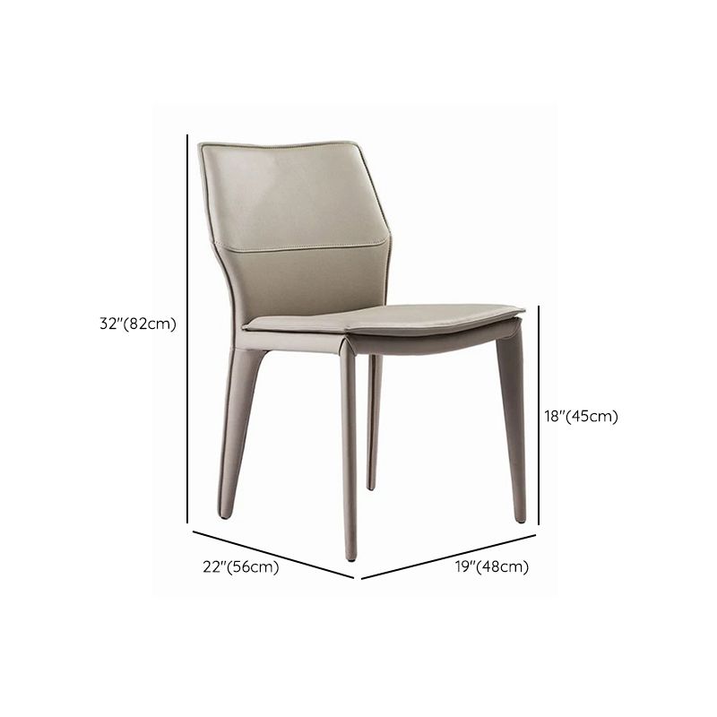 Modern Armless Chair Metal Frame Guest Chair for Dining Room