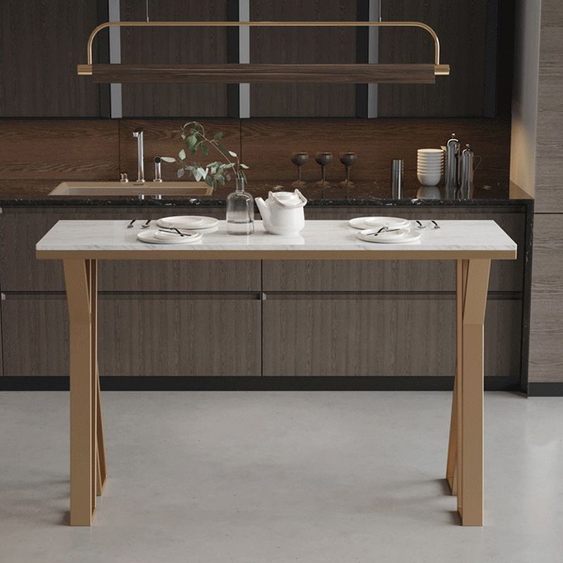 Glam Bar Table Set 1/2/5 Pieces Rectangle Bar Table with Metal High Stools for Kitchen Clearhalo 'Bar Furniture' 'furn' 'furn_home_bar_bar_sets' 'Furniture' 'Home Bars & Bar Sets' 'home_bar_bar_sets' 'Kitchen & Dining Furniture' 1200x1200_700bf74f-b7f8-44b6-ba37-0d3eedb00326