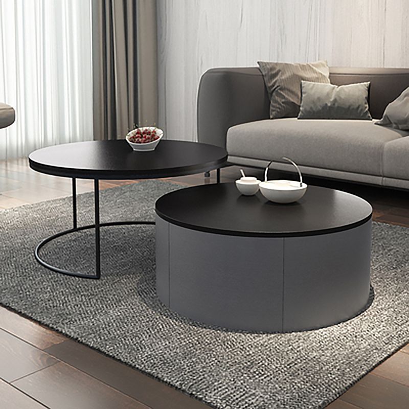 Nordic Style Round Frame/drum Base Solid Wood Table with Drawer Coffee Table Clearhalo 'Coffee & Accent Tables' 'Coffee Tables' 'coffee_tables' 'furn' 'furn_coffee_tables' 'Furniture' 'Living Room Furniture' 1200x1200_700c722d-88ee-40cf-9325-235e9773c798
