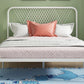 Contemporary Style Solid Color Bed Frame Metal Bed with Headboard
