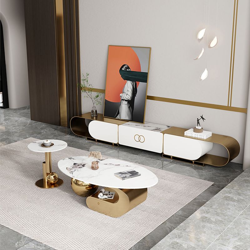 Slate Top Bunching Tables Abstract Coffee Cocktail Table with Storage Drawers Clearhalo 'Coffee & Accent Tables' 'Coffee Tables' 'coffee_tables' 'furn' 'furn_coffee_tables' 'Furniture' 'Living Room Furniture' 1200x1200_700f1641-2e68-41c6-8cad-0d2ae8076c00