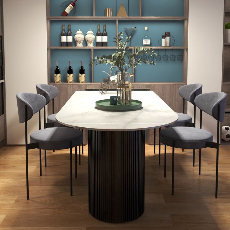 Modern Style Sintered Stone Dinner Room Kitchen Table White Table with Wooden Base Clearhalo ' dining_table' 'Dining Tables & Seating' 'Dining Tables' 'furn' 'furn_dining_table' 'Furniture' 'furniture_dining_table' 'Kitchen & Dining Furniture' 'kitchen&dining_furn' 'kitchen' 'kitchen_dining_table' 1200x1200_7010d14c-adde-4407-8e6b-c03357cedbc3
