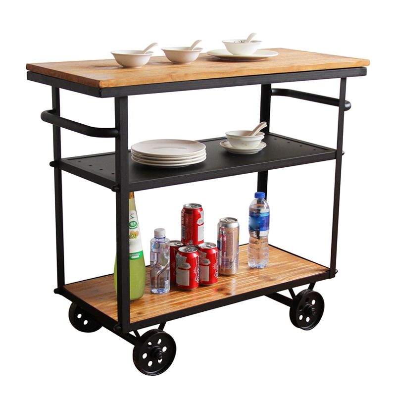 Rolling Prep Table Modern Wood Rectangular Prep Table for Dining Room Clearhalo 'furn' 'furn_kitchen_islands_carts' 'Furniture' 'Kitchen & Dining Furniture' 'Kitchen Islands & Carts' 'kitchen_islands_carts' 1200x1200_7010fc45-eb02-48a7-9f75-2337fef38b99