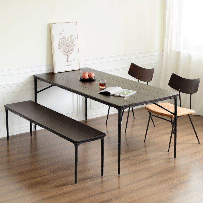 Rectangle 4 jambes Table de luxe Table de couleur en bois fixe avec bois massif