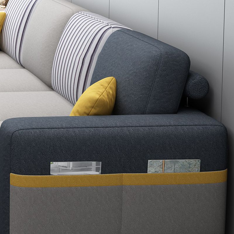 110.24"D x 59.1"W x 37.4"H Pillow Top Arm Sectionals, Modern High Back Sofa with Storage Clearhalo 'furn' 'furn_sectionals' 'Furniture' 'furniture_sectionals' 'kitchen' 'kitchen_sectionals' 'Living Room Furniture' 'Sectionals' 1200x1200_70129853-e046-4c57-acbb-c3b6fbf3af79