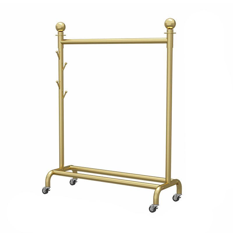 Rack de manteau contemporain métal rail suspendu étagère inférieure et crochets