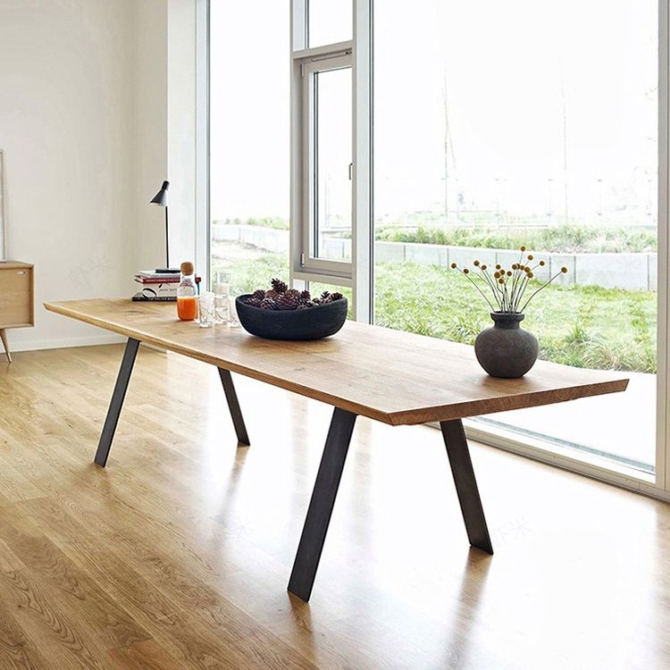 Metal Industrial Rectangle Dining Table Solid Wood Top Table with 4 Legs Clearhalo ' dining_table' 'Dining Tables & Seating' 'Dining Tables' 'furn' 'furn_dining_table' 'Furniture' 'furniture_dining_table' 'Kitchen & Dining Furniture' 'kitchen&dining_furn' 'kitchen' 'kitchen_dining_table' 1200x1200_7013a729-97df-441c-8afa-220b8efe00dd