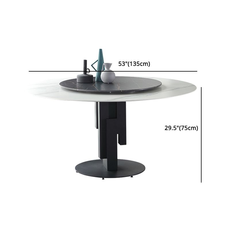 Modern Round Dinette Set 1/4/7 Pieces Sintered Stone Top Dining Table Set with Turntable Clearhalo 'Dining Room Sets' 'Dining Tables & Seating' 'dining_room_set' 'furn' 'furn_dining_room_set' 'Furniture' 'furniture_dining_room_set' 'Kitchen & Dining Furniture' 1200x1200_7014a3b0-9aae-4ff2-abd9-b9139255f3d0