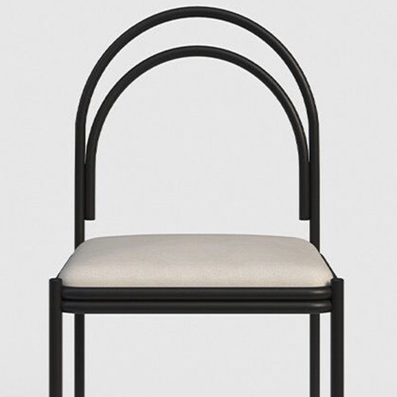 Sedia da pranzo industriale in metallo sedia laterale con finitura metallica con gambe nere