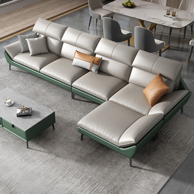 Couleur de couleur en mousse Épouillé bras étanche canapé en cuir authentique pour la maison