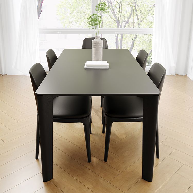 Sintered Stone Top Modern Black Table for Restaurant Rectangle Dining Table with 4 Legs Clearhalo ' dining_table' 'Dining Tables & Seating' 'Dining Tables' 'furn' 'furn_dining_table' 'Furniture' 'furniture_dining_table' 'Kitchen & Dining Furniture' 'kitchen&dining_furn' 'kitchen' 'kitchen_dining_table' 1200x1200_701bcea7-3051-4463-b8be-28d536683743
