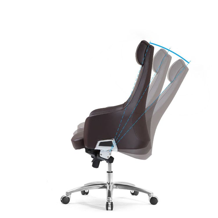 Contemporary Desk Chair Padded Arms Leather Advanced Office Chair Clearhalo 'furn' 'furn_office_chair' 'Furniture' 'Office Chairs' 'Office Furniture' 'office_chair' 1200x1200_701c0a62-9230-4257-9a8b-295c431f3147