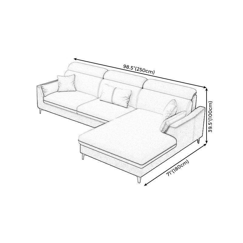 Faux Leather Pillow Top Arm Sectional 39.37"High Modern Sofa and Chaise Clearhalo 'furn' 'furn_sectionals' 'Furniture' 'furniture_sectionals' 'Living Room Furniture' 'Sectionals' 1200x1200_701e5108-abaa-497a-adaf-ce6548b41846