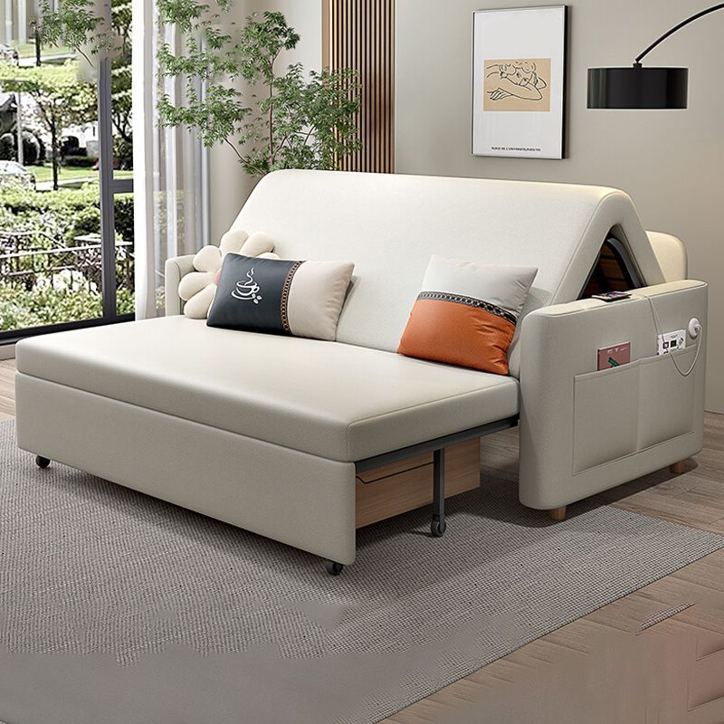 Contemporary Pillow Included Sleeper Sofa Faux leather Sofa Bed Clearhalo 'furn' 'furn_futons' 'Furniture' 'Futons & Daybeds' 'Futons' 'Living Room Furniture' 1200x1200_701e6b49-755f-4221-8223-752fb22cb72e
