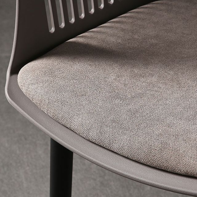 Contemporary Slat Back Arm Chair Matte Finish Metal Chair for Patio Clearhalo ' kitchen&dining_furn' 'Dining Chairs' 'Dining Tables & Seating' 'dining_chair' 'furn' 'furn_dining_chair' 'Furniture' 'furniture_dining_chair' 'Kitchen & Dining Furniture' 'kitchen' 1200x1200_701ef8e4-85a7-4451-a035-9e8bf579166a