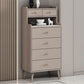 Contemporary Stone Top Dresser Vertical Storage Chest with Soft-Close Drawers for Bedroom