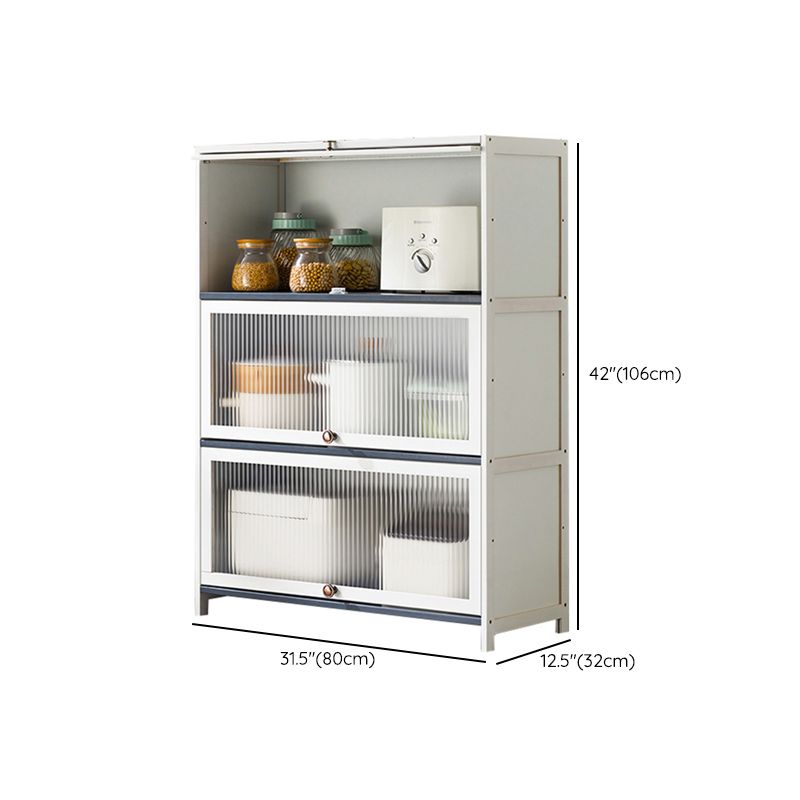 Server buffet di bambù bianco con porte di vetro moderno server da pranzo moderno