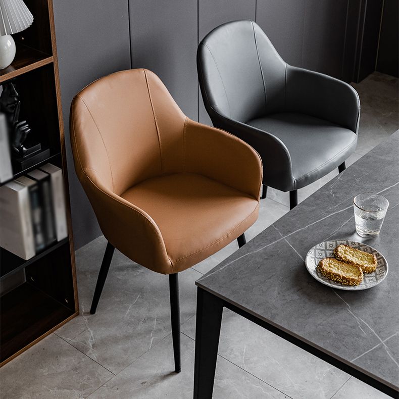 Contemporary Metal Dining Room Chairs Upholstered Armchair for Restaurant Use Clearhalo ' kitchen&dining_furn' 'Dining Chairs' 'Dining Tables & Seating' 'dining_chair' 'furn' 'furn_dining_chair' 'Furniture' 'furniture_dining_chair' 'Kitchen & Dining Furniture' 'kitchen' 1200x1200_70225367-620c-4adf-919b-718f39068c76