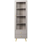 Modern Standard Bookshelf Drawers Included Engineered Wood Bookcase with Doors