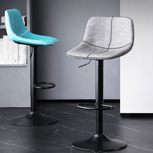 Adjustable Height Leather Footrest Bar Stool Matte Finish Home Low Back Stool Clearhalo 'Bar Furniture' 'Bar Stools' 'bar_stools' 'furn' 'furn_bar_stools' 'furniture_bar_stools' 'Kitchen & Dining Furniture' 'kitchen&dining_furn' 'kitchen' 'kitchen_furn' Furniture' 1200x1200_7022e183-e5a3-4fcd-98f2-d7f421ff9061