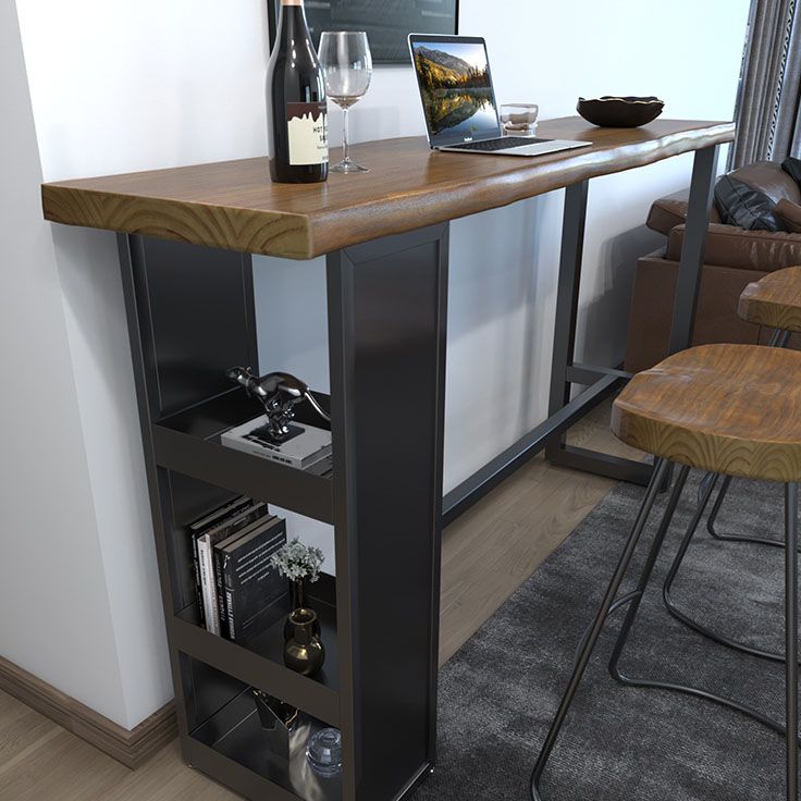Rectangular Bar Table Set 1/3/5 Pieces Solid Wood Pub Dining Set ...
